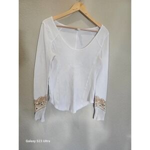 Womens G+L+, szL white Thermal Long Sleeve shirt